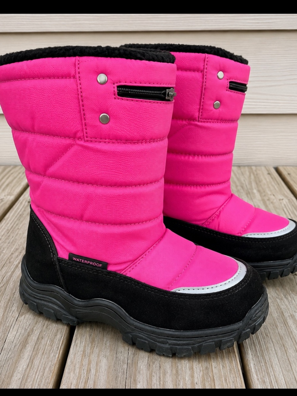 Khombu Girls Pink Waterproof Winter Snow Boots Insulated Youth Size 11M